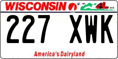 WI license plate 227XWK