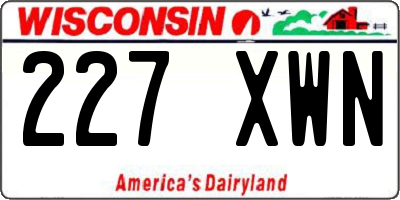 WI license plate 227XWN