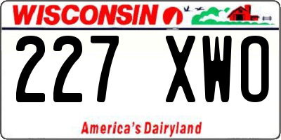 WI license plate 227XWO