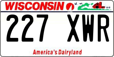 WI license plate 227XWR