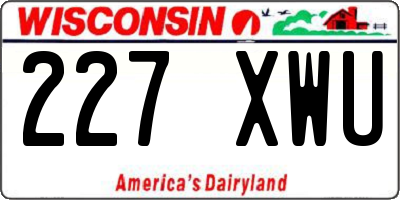 WI license plate 227XWU