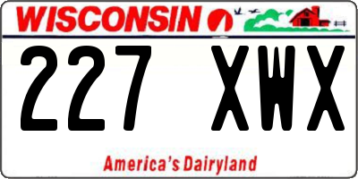 WI license plate 227XWX