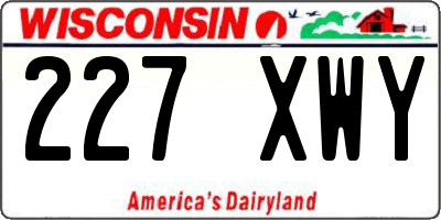 WI license plate 227XWY