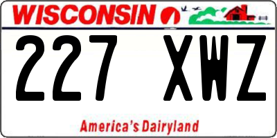 WI license plate 227XWZ