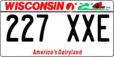 WI license plate 227XXE