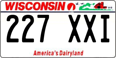 WI license plate 227XXI