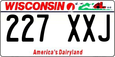 WI license plate 227XXJ