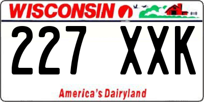 WI license plate 227XXK