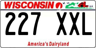 WI license plate 227XXL