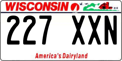 WI license plate 227XXN