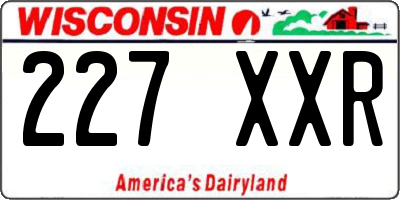 WI license plate 227XXR