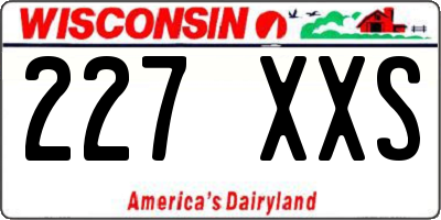 WI license plate 227XXS