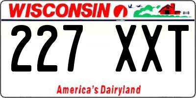 WI license plate 227XXT
