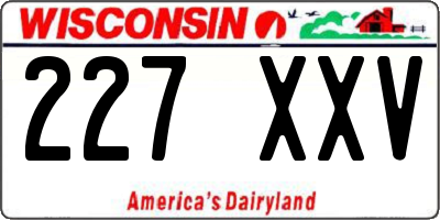 WI license plate 227XXV