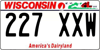 WI license plate 227XXW