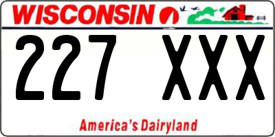 WI license plate 227XXX