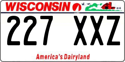 WI license plate 227XXZ