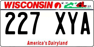 WI license plate 227XYA