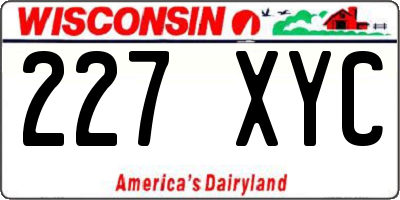 WI license plate 227XYC