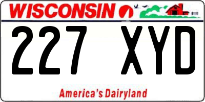 WI license plate 227XYD