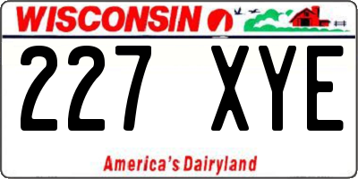 WI license plate 227XYE