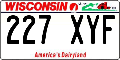 WI license plate 227XYF