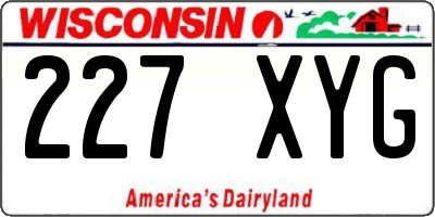 WI license plate 227XYG