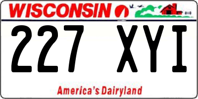 WI license plate 227XYI