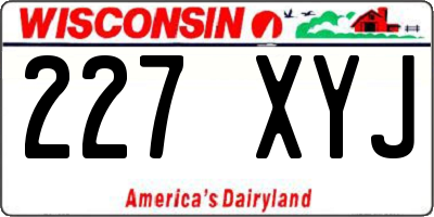 WI license plate 227XYJ