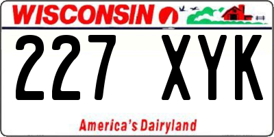 WI license plate 227XYK