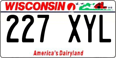 WI license plate 227XYL