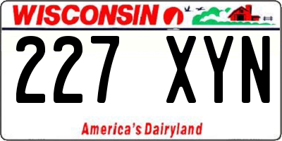 WI license plate 227XYN