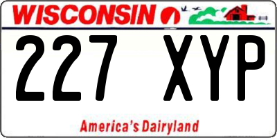 WI license plate 227XYP