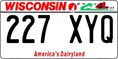 WI license plate 227XYQ
