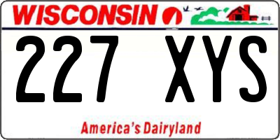 WI license plate 227XYS