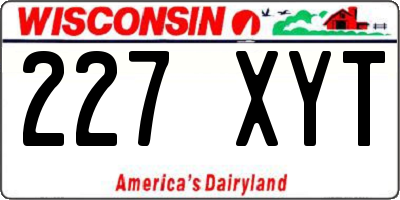 WI license plate 227XYT