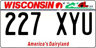 WI license plate 227XYU