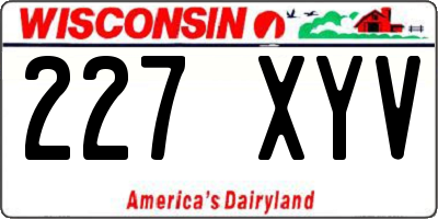 WI license plate 227XYV