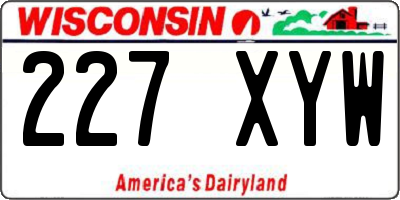 WI license plate 227XYW