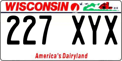 WI license plate 227XYX