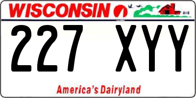 WI license plate 227XYY