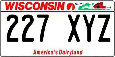 WI license plate 227XYZ