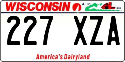 WI license plate 227XZA