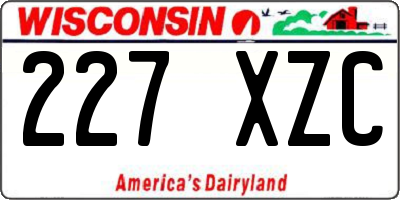 WI license plate 227XZC