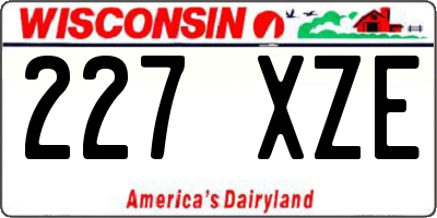 WI license plate 227XZE