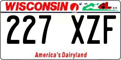 WI license plate 227XZF
