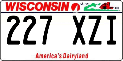 WI license plate 227XZI