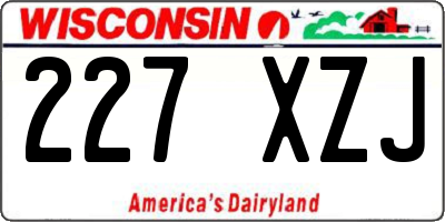 WI license plate 227XZJ