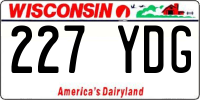 WI license plate 227YDG