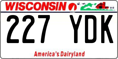 WI license plate 227YDK